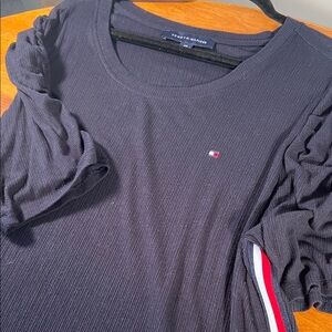 Tommy Hilfiger Women's Navy Short Sleeve Jersey Dress with Racing Stripe Side